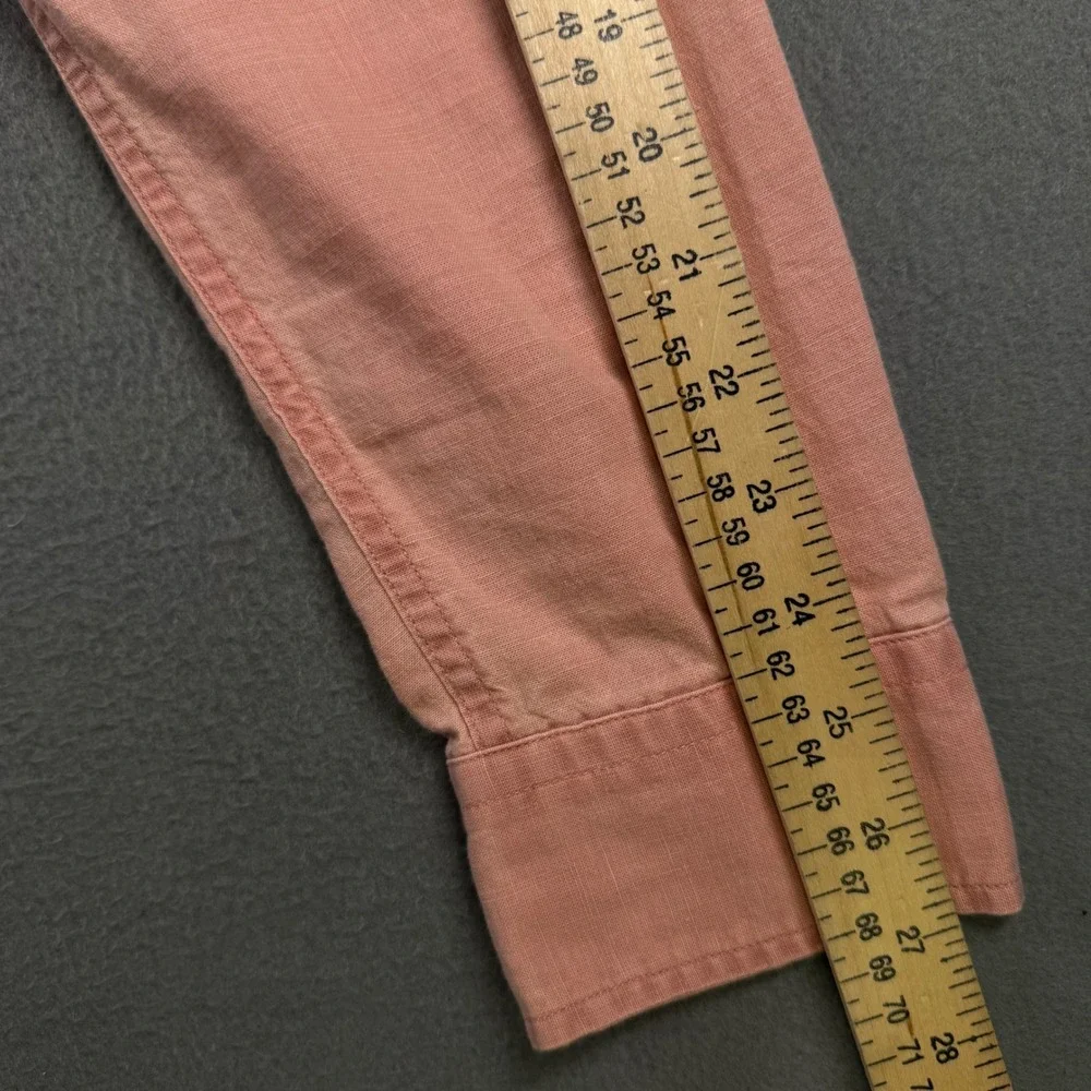 Banana Republic Mens Untucked Fit Cotton Chambray Shirt Peach Coral Large Tall